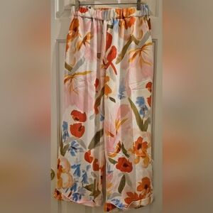 Floral Print Women's Pants W/ Cuff